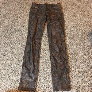 Level 99 Snakeskin‎ Print Ultra Skinny Jeans Gray Animal Print Size 25